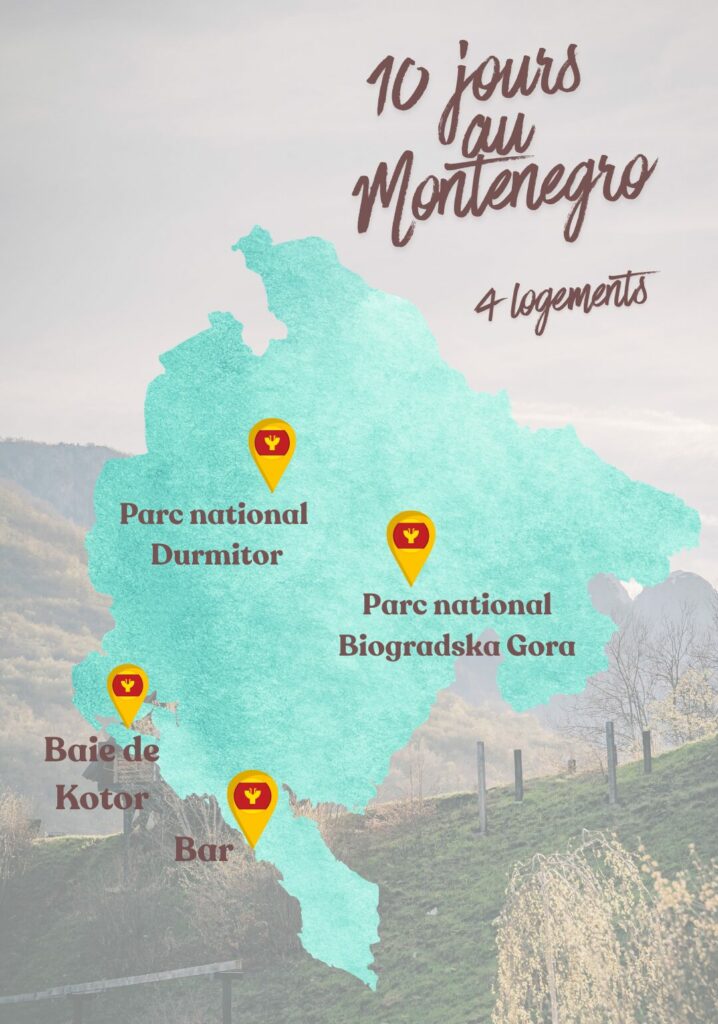 Carte où dormir au Montenegro