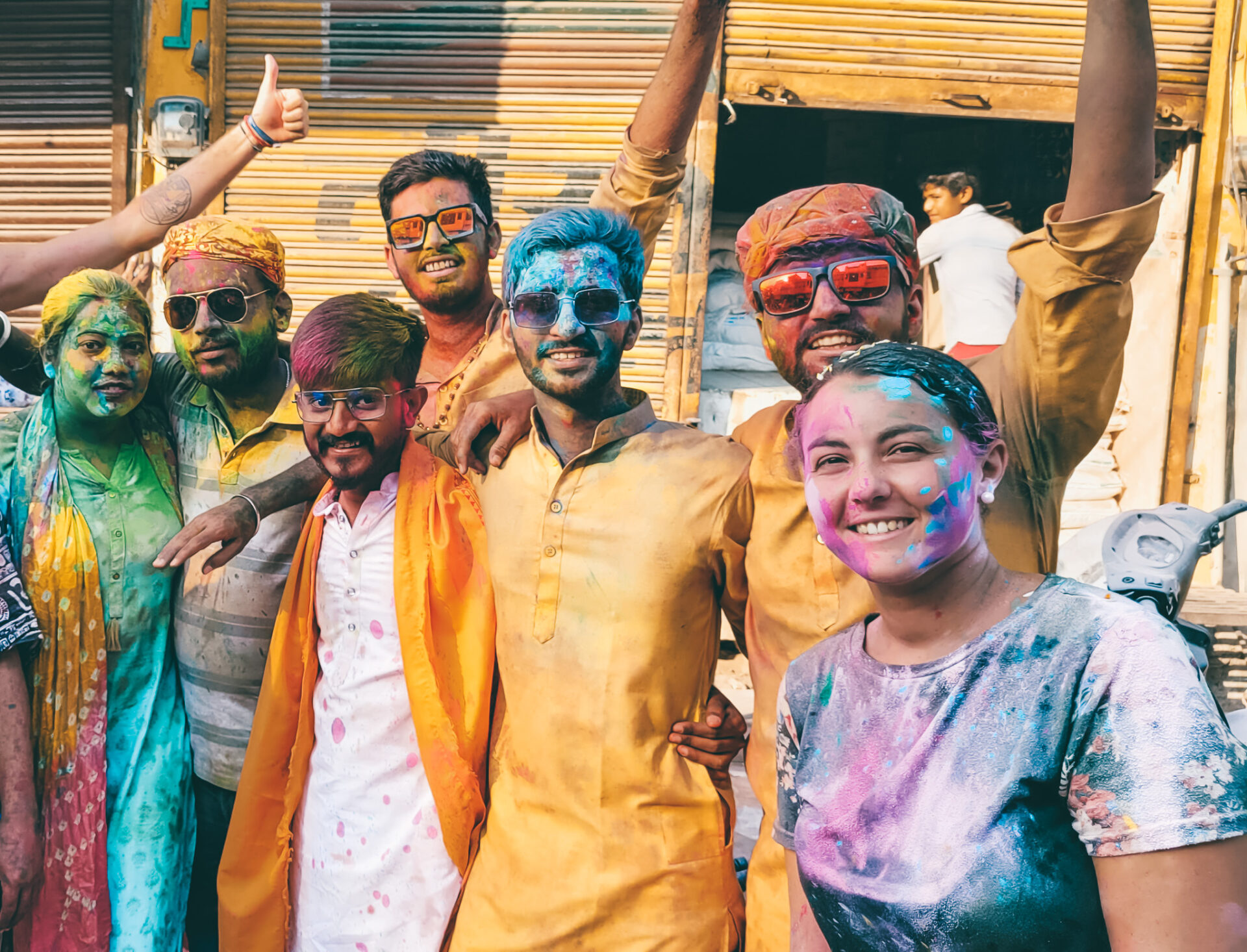 La holi avec des Indiens