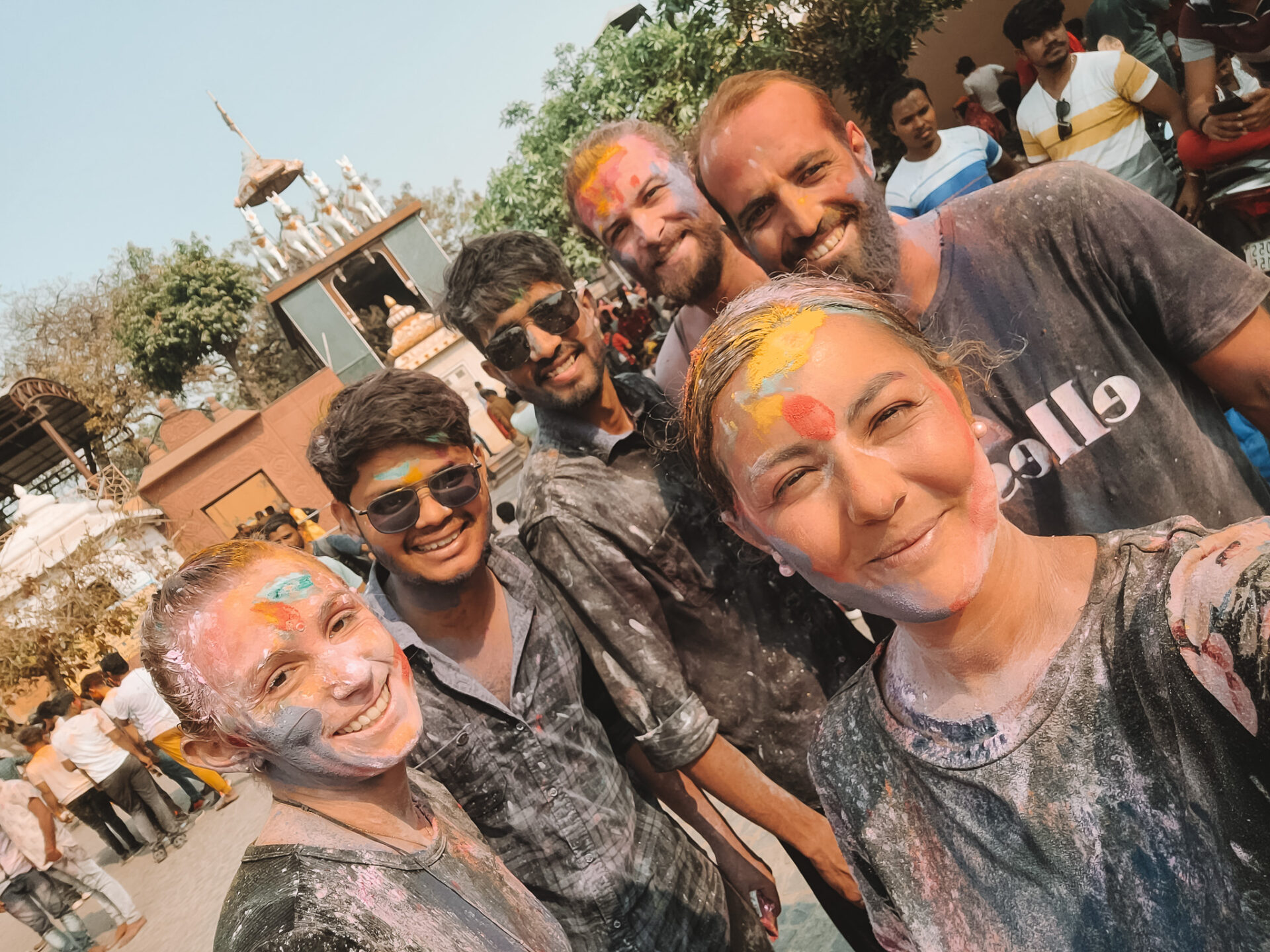 La holi avec des Indiens